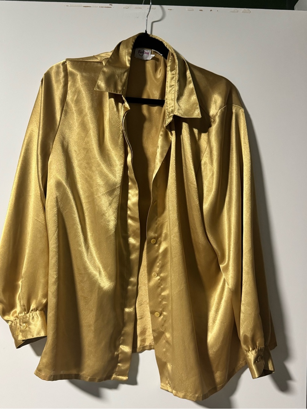 TanJay Metallic Gold Satin Blouse
